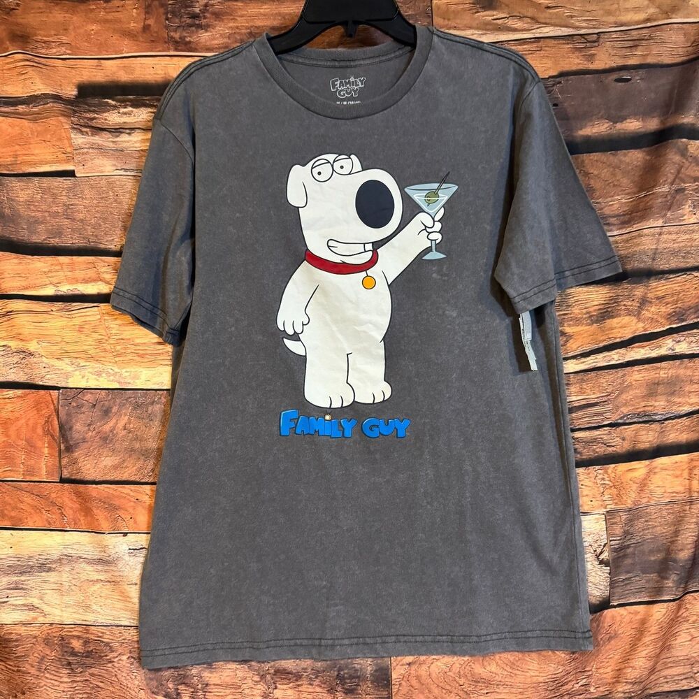 Family Guy T-Shirt Men's Charcoal Gray Medium Brian Griffin Cotton Blend